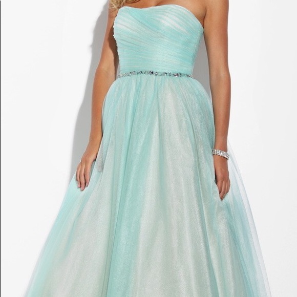 Strapless Ruched A-line Gown - Picture 1 of 2